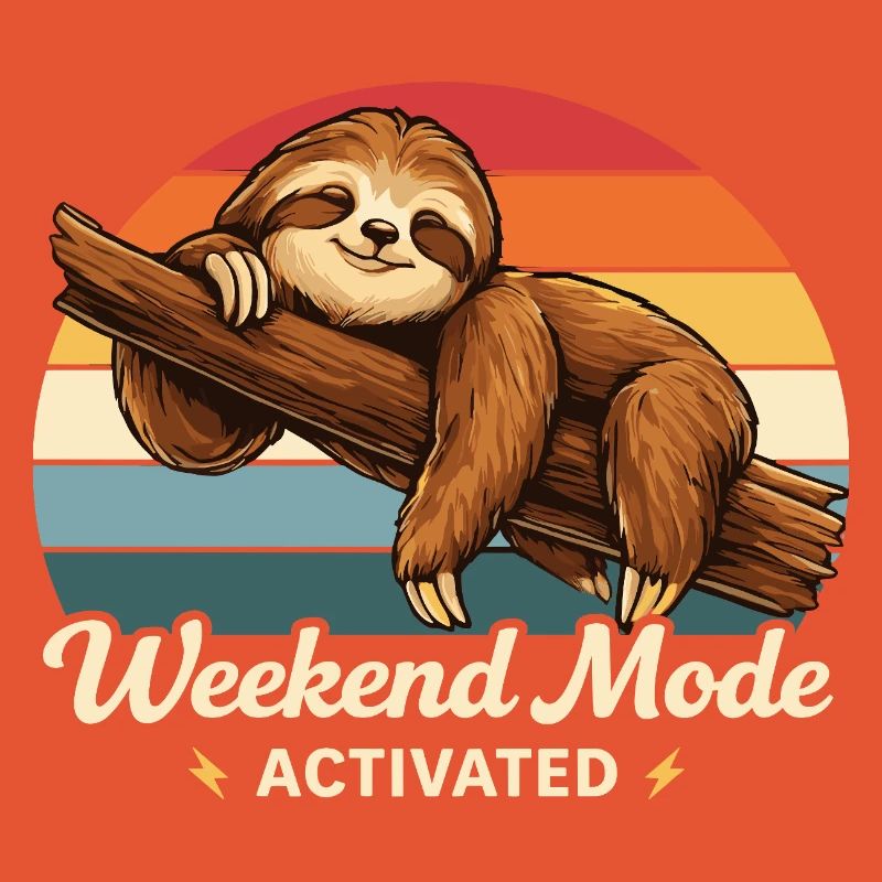 Weekend Mode Activated Sloth Shirt Funny