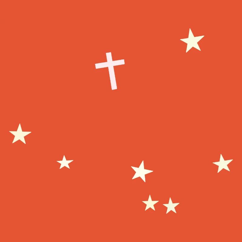 Croix dans le ciel étoilé