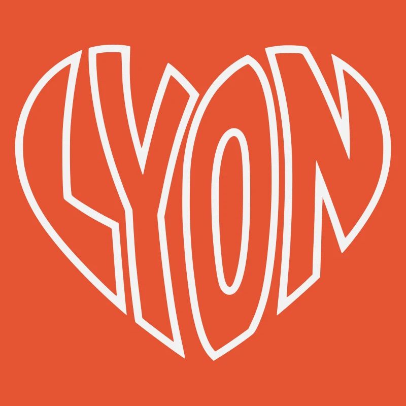 Lyon Heart Logo Line Art