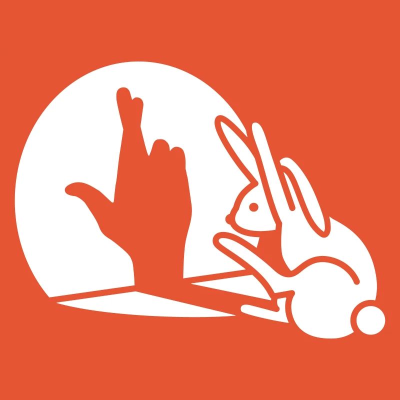 Funny Rabbit Hand Shadow Crossed Fingers