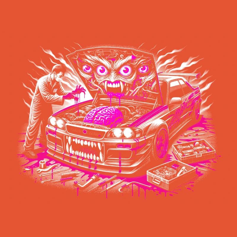 Neon Monster Auto Graffiti Design