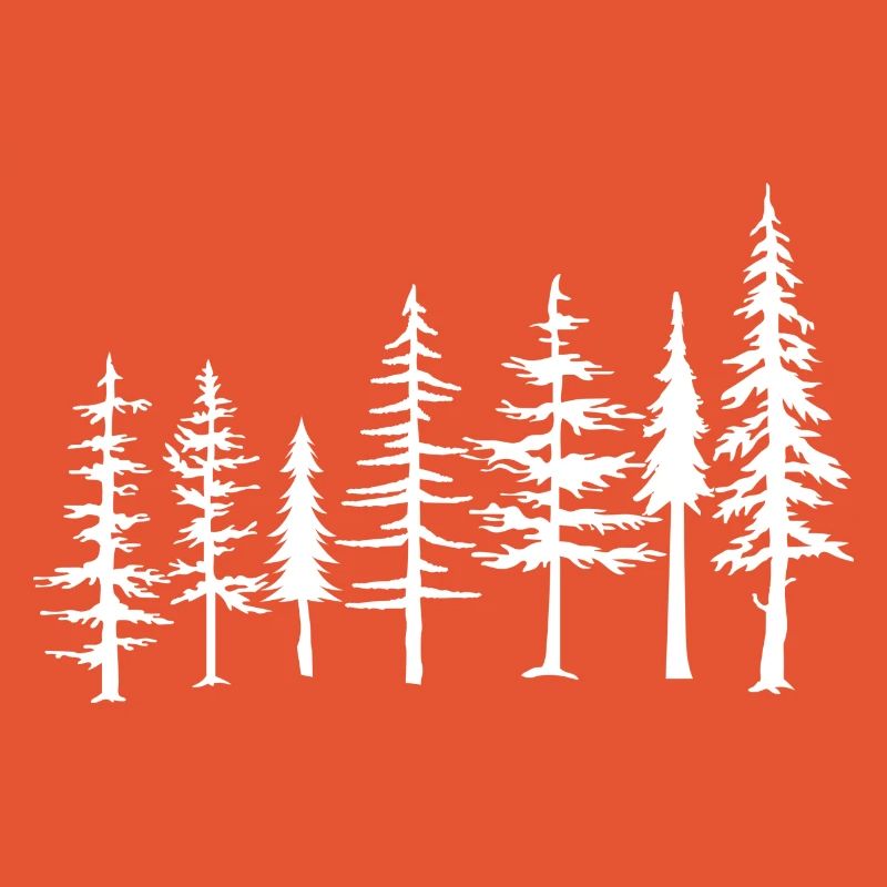 Monochrome Pine Forest Silhouette