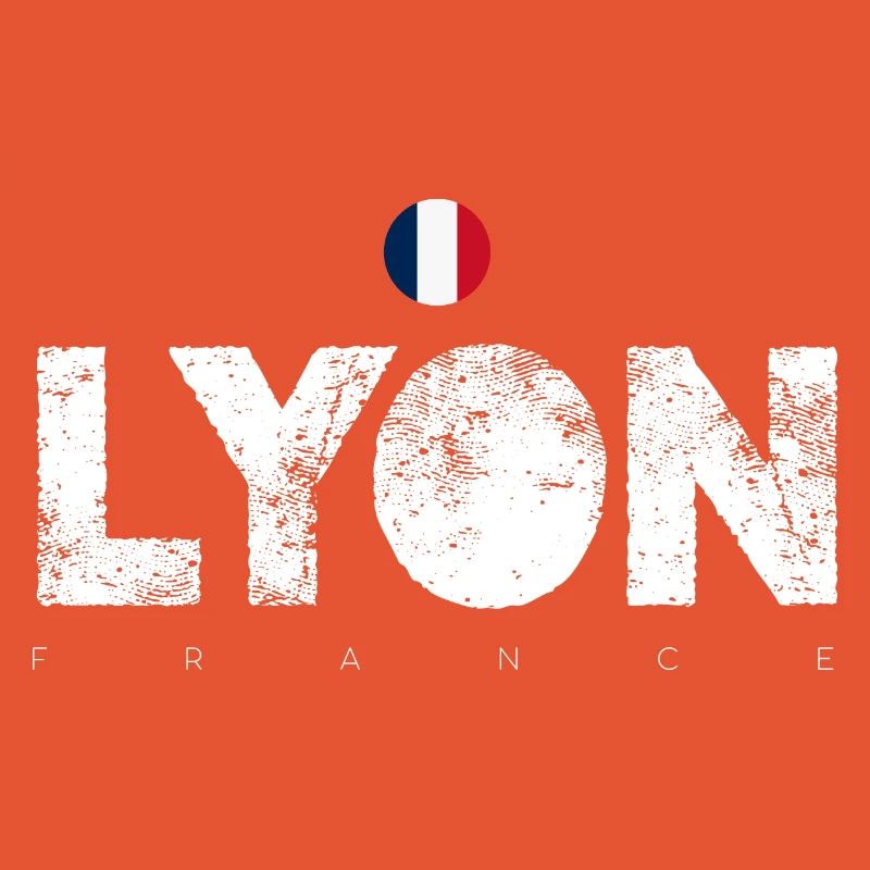 Texte en gras de Lyon avec drapeau français