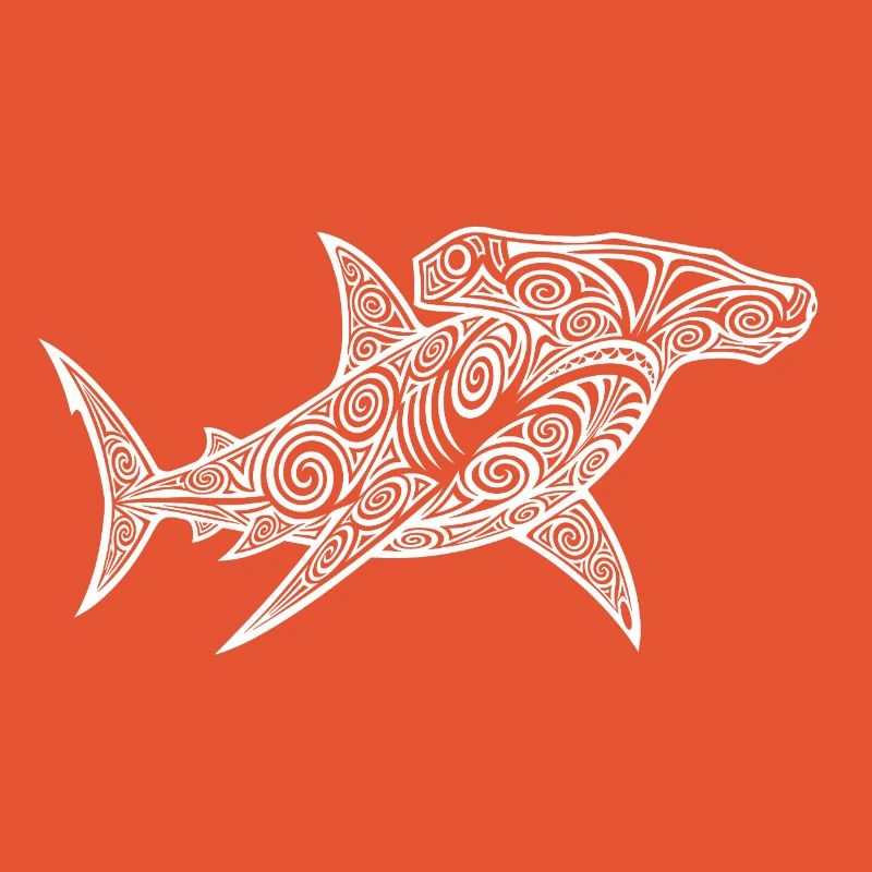 Conception de plongée maorie de requin-marteau