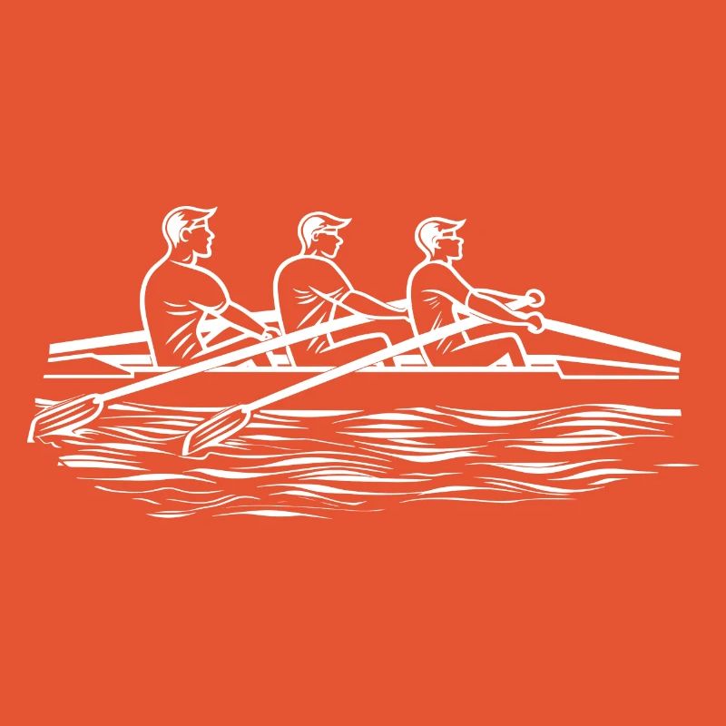 Rowing Team Line Art