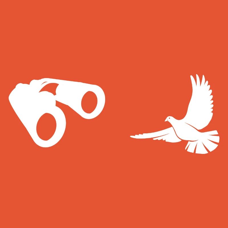 Minimalist Bird Watching Silhouette