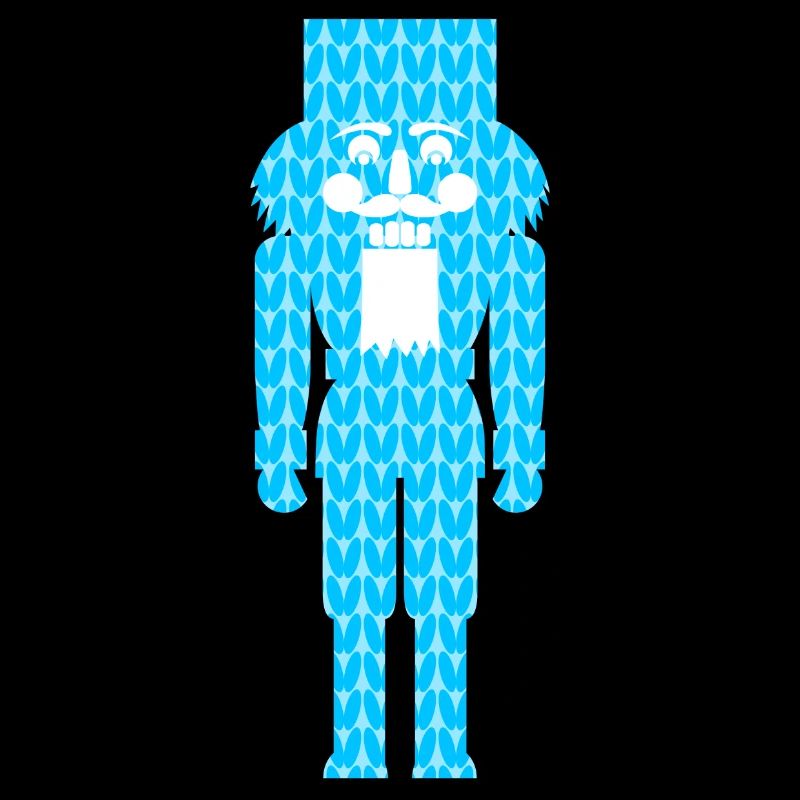 Nussknacker Strickmuster Muster blau Weihnachten