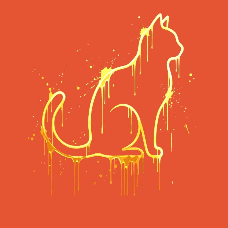 Look doré silhouette de chat – Élégant chat