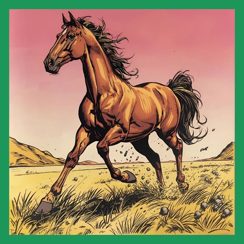 Dynamischer Wildpferd-Print