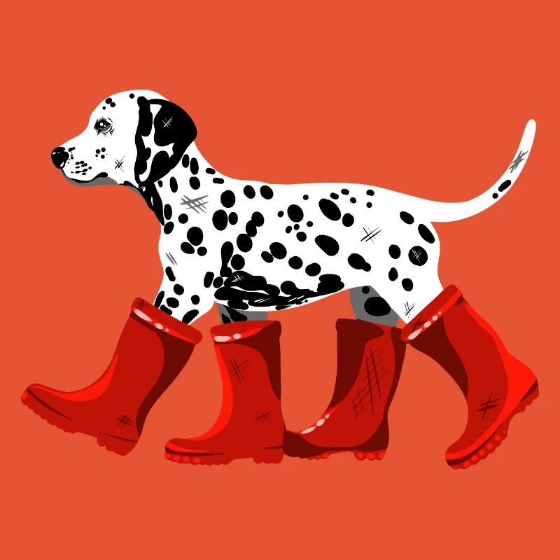 Dalmatian with red boots
