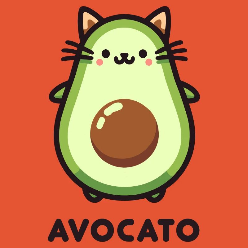 Mignon Avocato Chat Ami Jeu De Jeu Conception