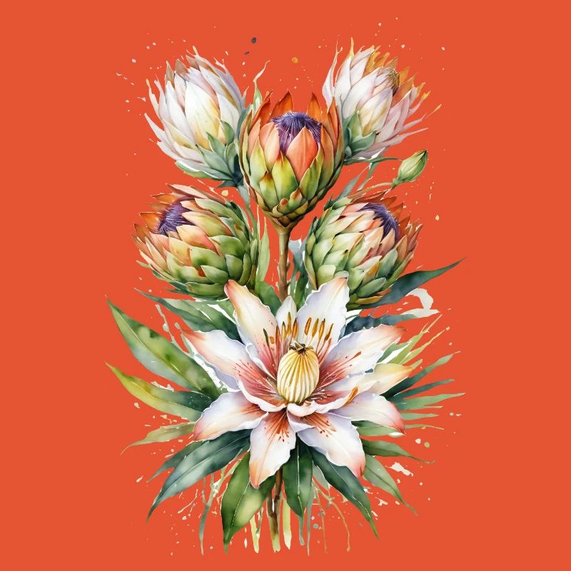 Protea Bloom Aquarelle