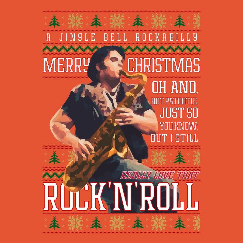 Rockabilly-Weihnachts-Rock'n'Roll-Hässlicher Weihnachtspullover