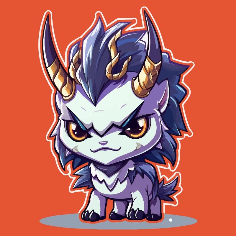 Petit Dragon Cornu de style Chibi