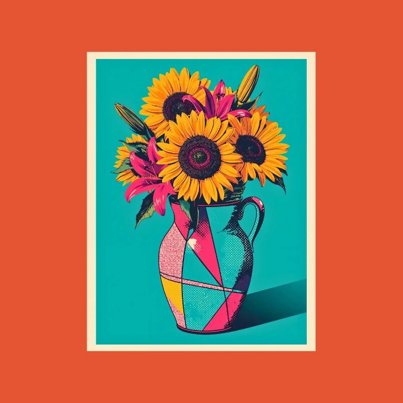 Vase à fleurs Pop Art