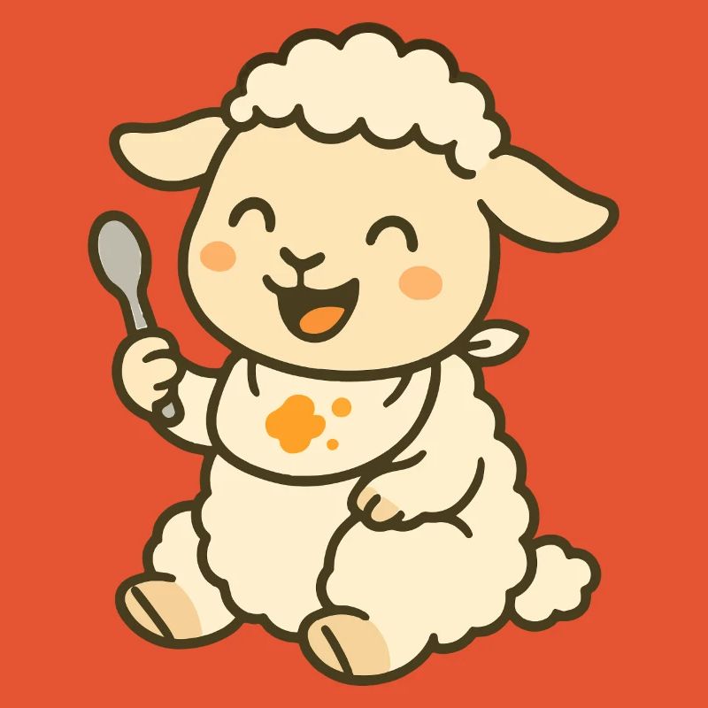 Snack time with lamb