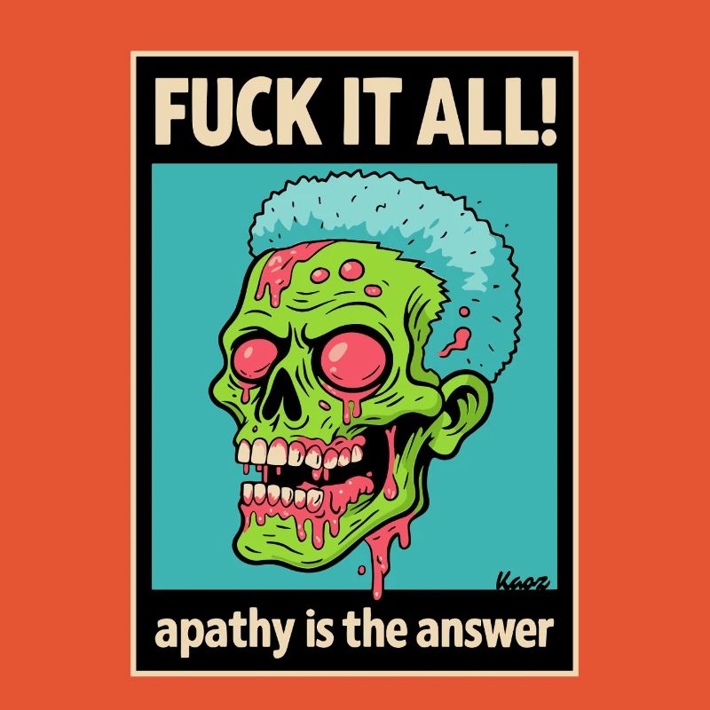 Zombie Skull with Bold Statement
