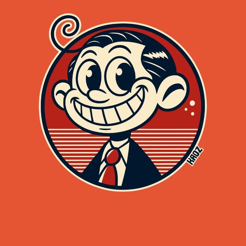Lustiger kleineer Retro Comic Mann
