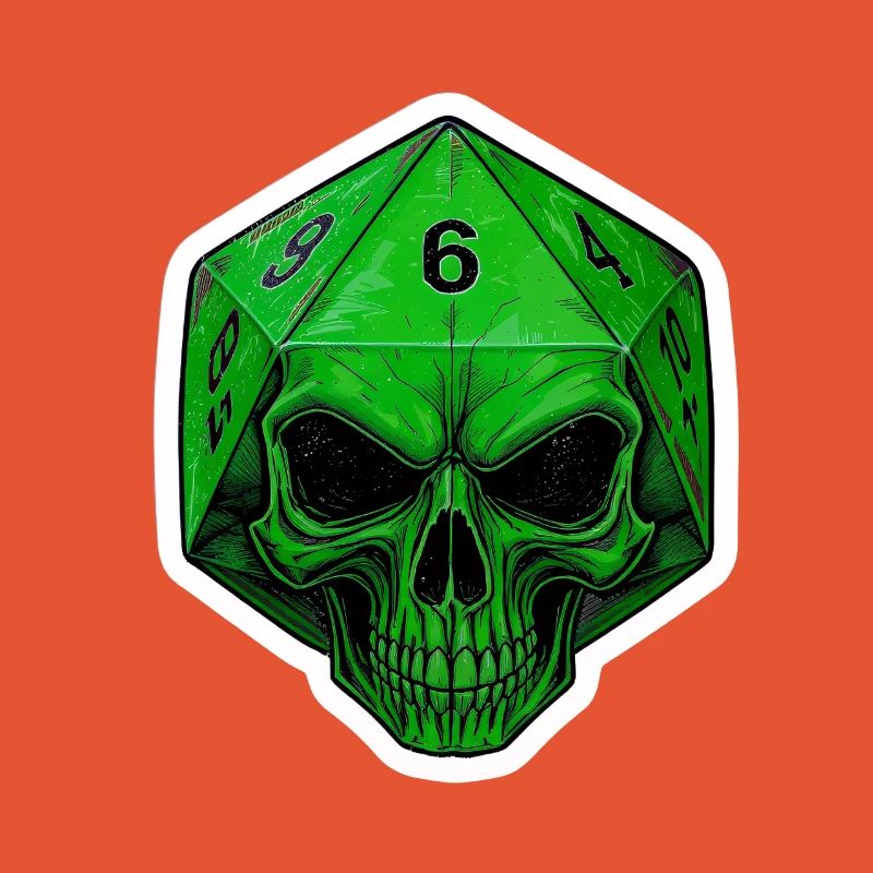 Cube Mystique D20 avec Crâne – Fantasy