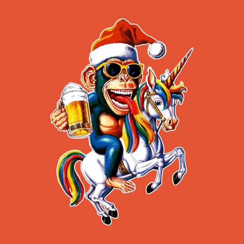 Affe Weihnachten Einhorn