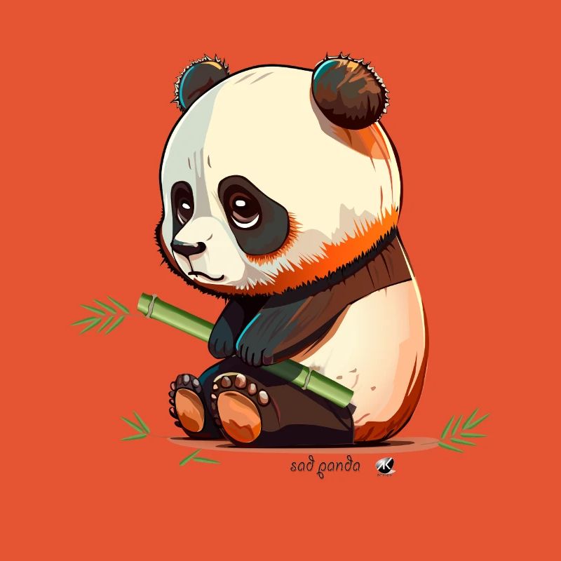 Trauriger Panda mit Bambus Sad Panda