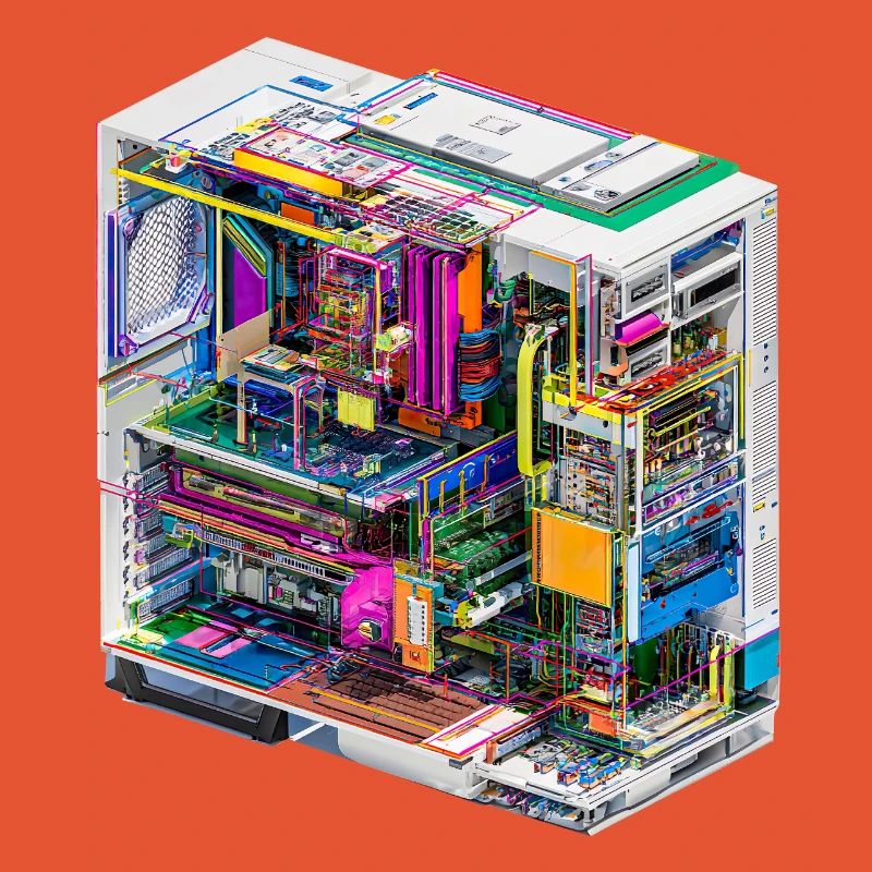 Buntes Innenleben eines Computers