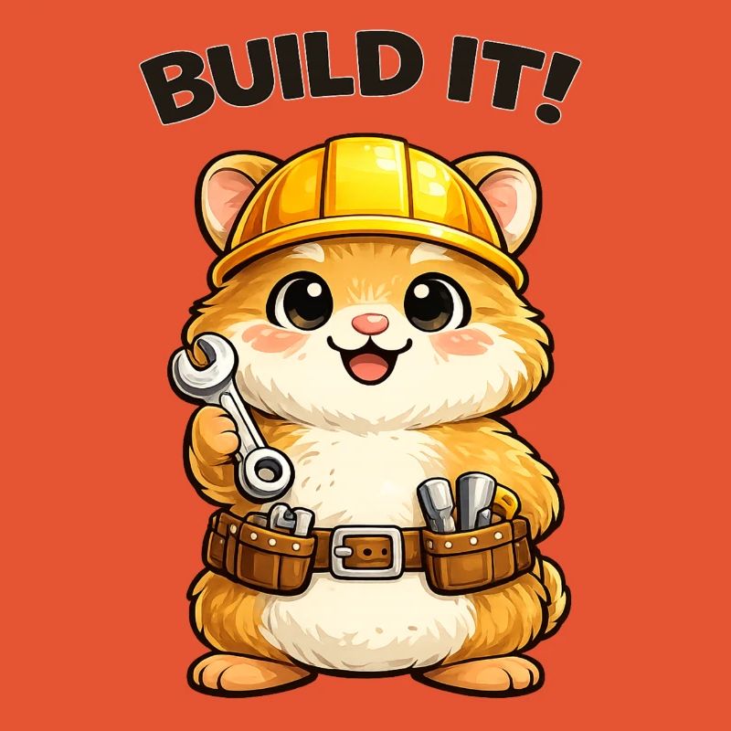 Construction trolley: construction helmet and tools