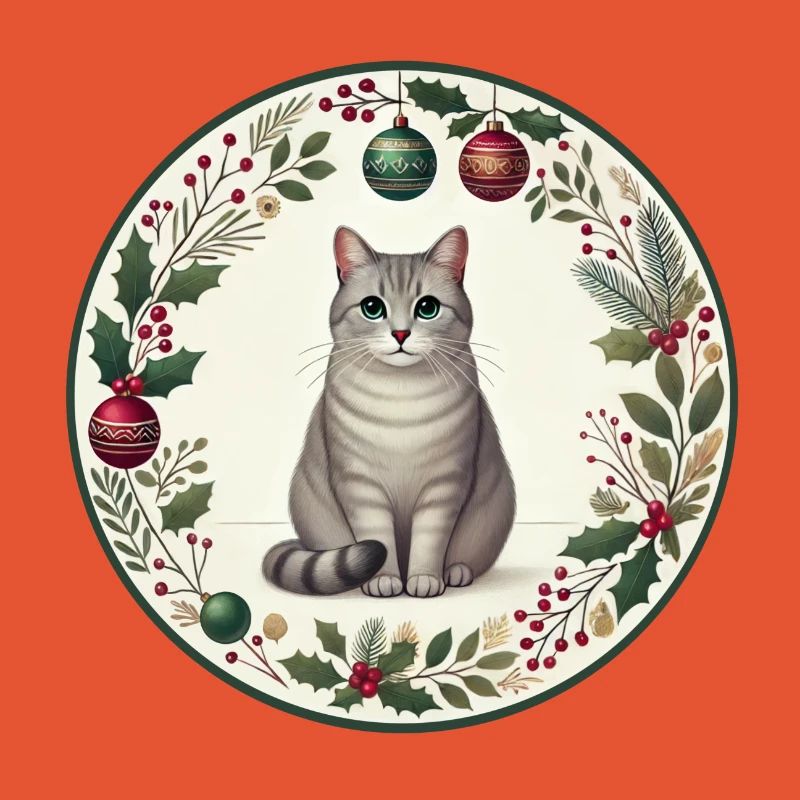 Weihnachtsmotiv mit Katze Vasili