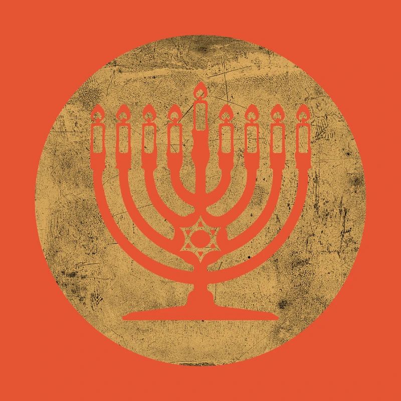 Menorah de Hanoukka chandelier dans cercle doré