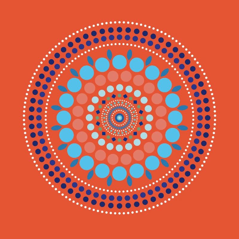 Blue Gradient Dot Mandala