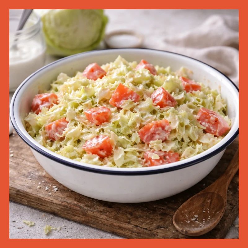 Salade crémeuse de chou et tomate