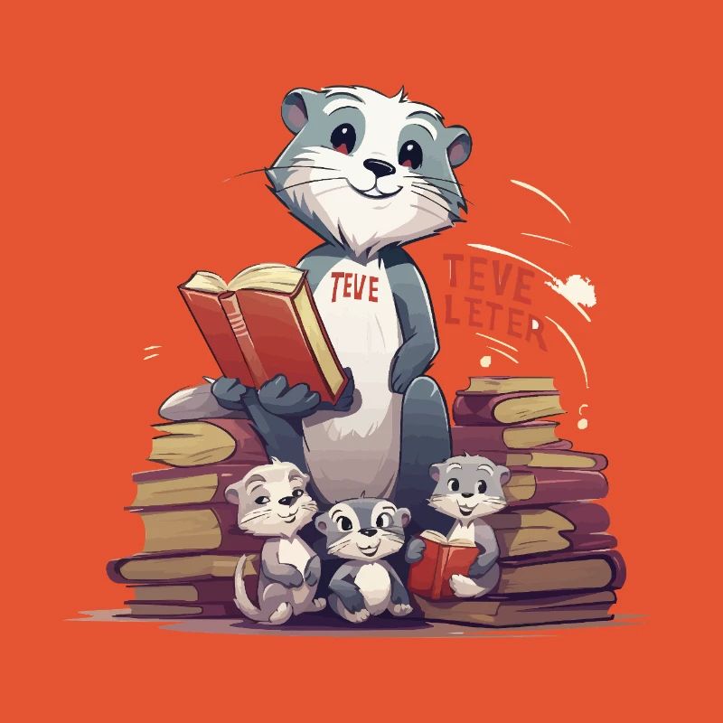Lernbiber mit Büchern