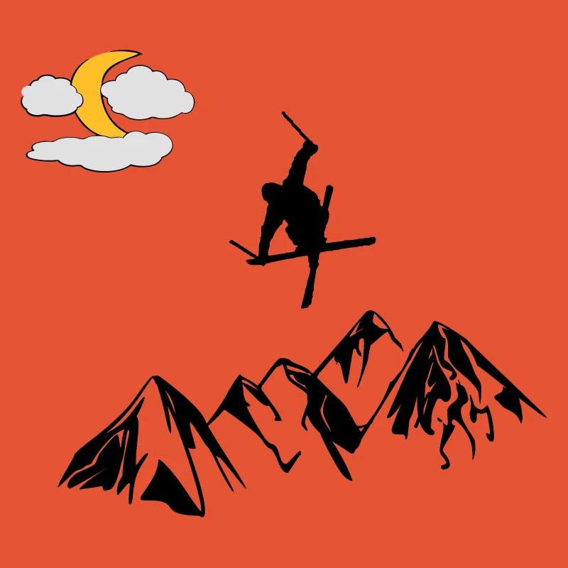 Mountain with ski freestyle