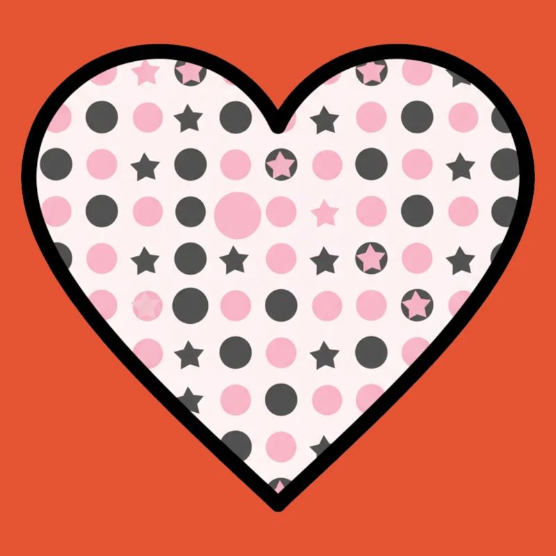 Heart Pattern Star Dots Cute Vector