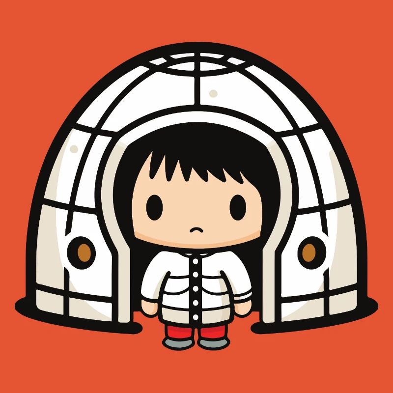 Bande dessinée d’igloo esquimau d’hiver