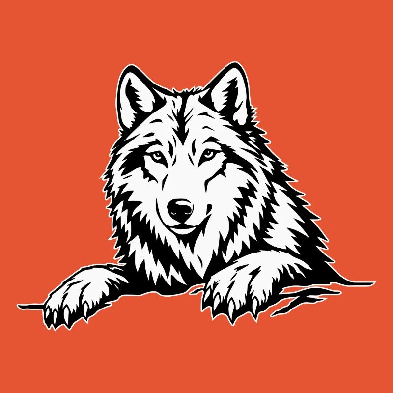 Wolf mit Pfoten