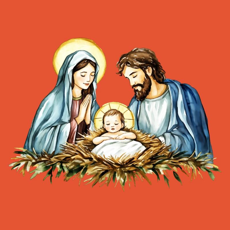 Weihnachtspullover Weihnachten an der Krippe Jesus
