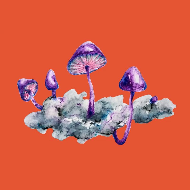 Nuage en forme de champignon violet