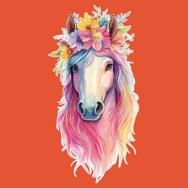 Cheval avec des fleurs