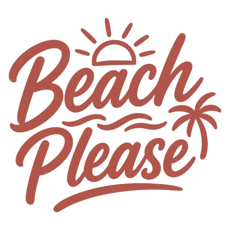 Beach Please Sunset Palm