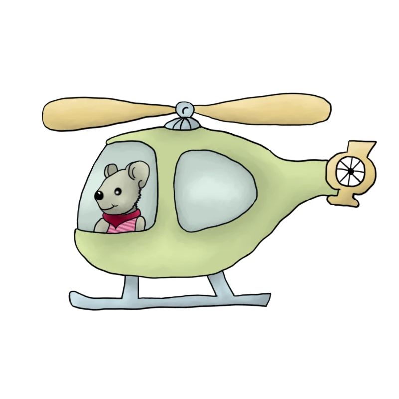 Maus im Hubschrauber