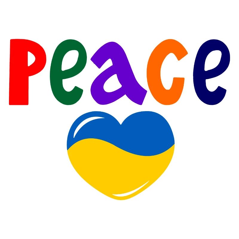 Heart peace for Ukraine colored Peace