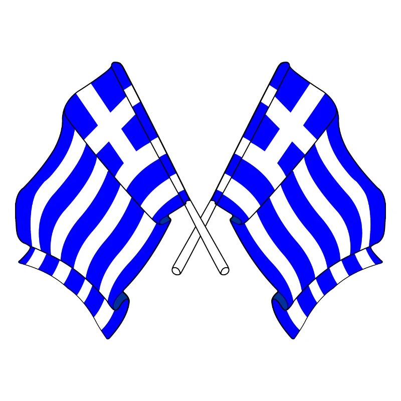 Deux drapeaux de la Grèce