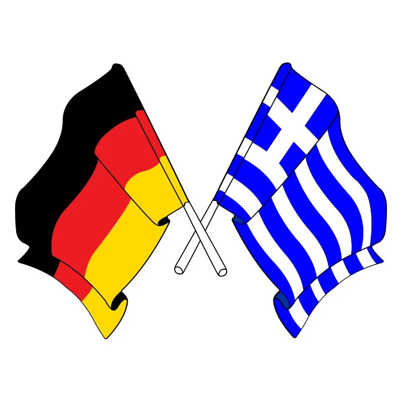 Drapeau de l’Allemagne et drapeau de la Grèce