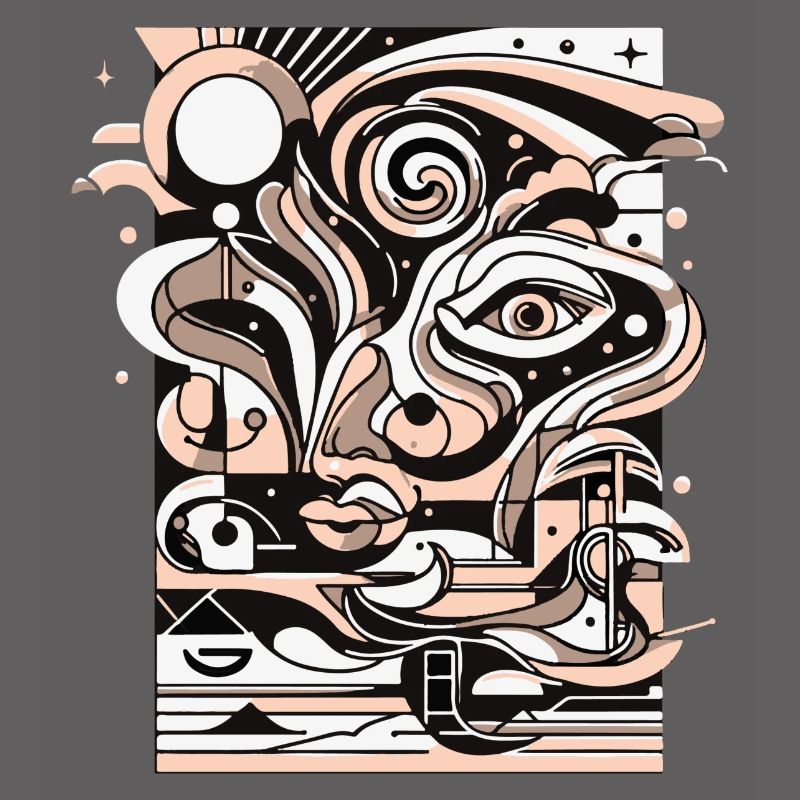 Surreal Line Face Pattern
