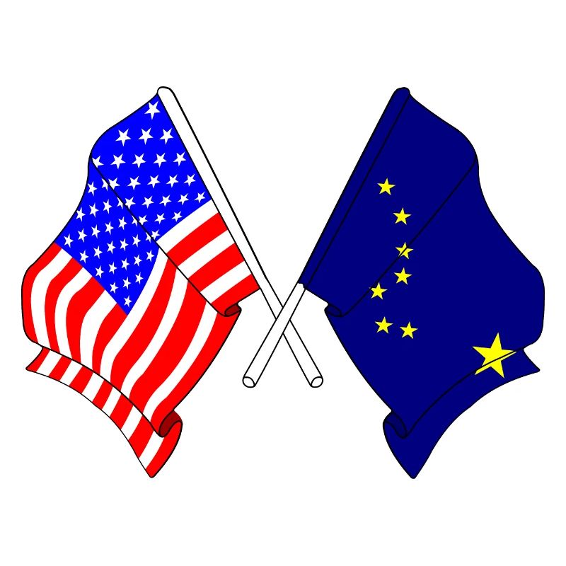 Drapeau des États-Unis et drapeau de l’Alaska