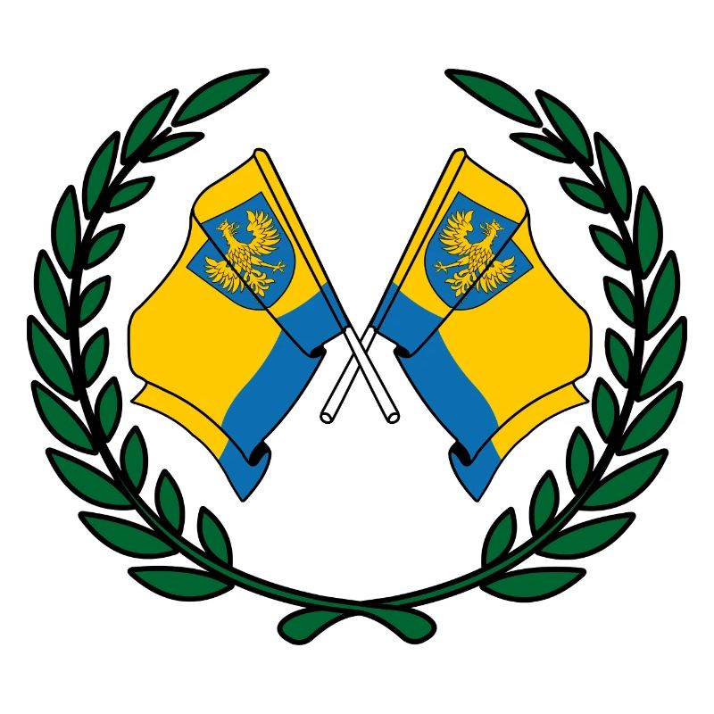 Drapeaux Opole couronne de laurier