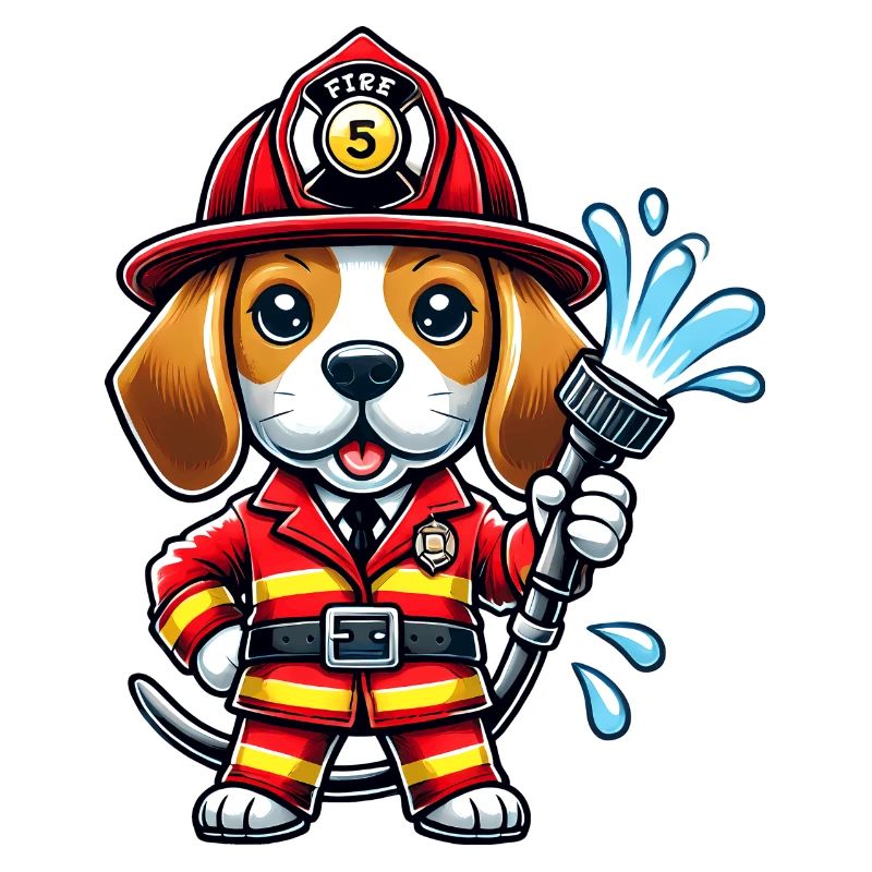 Design de pompier Beagle