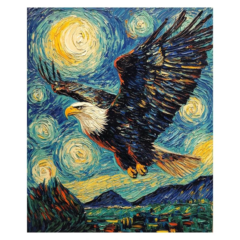 Adler Vogel Van Gogh Style Starry Night