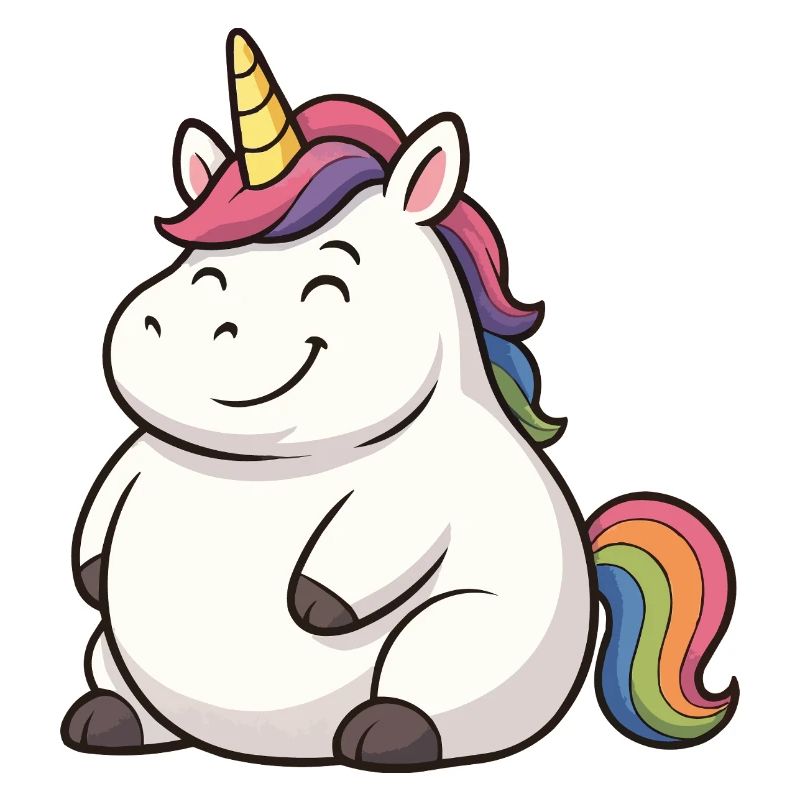 Conception de dessin animé licorne drôle
